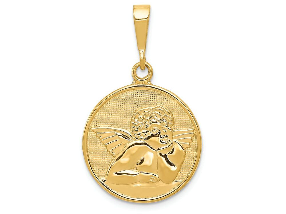 FJC Finejewelers 14k Yellow Gold Polished Satin Angel Charm