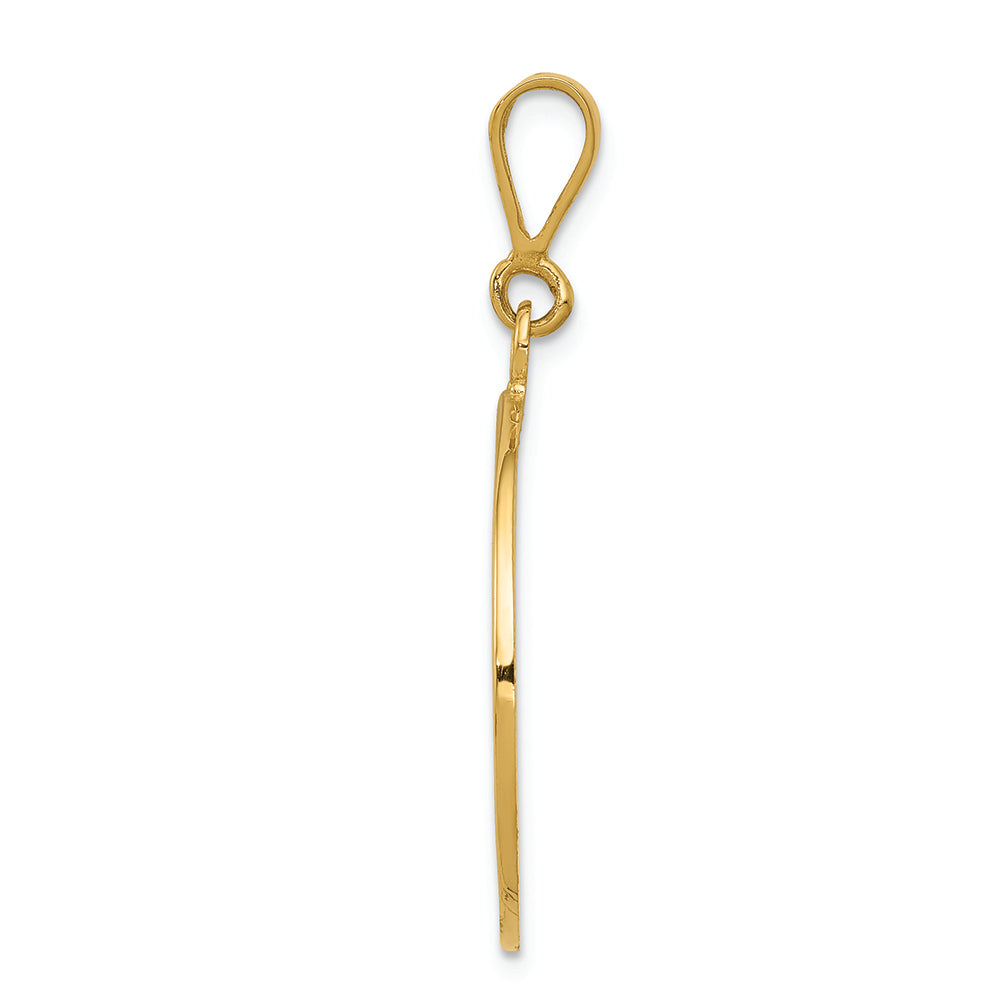FJC Finejewelers 14k Yellow Gold Polished Satin Angel Charm