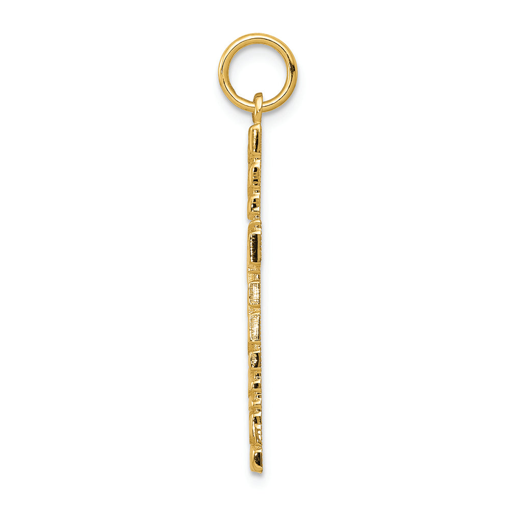 FJC Finejewelers 14k Yellow Gold Nugget Style Cross Charm