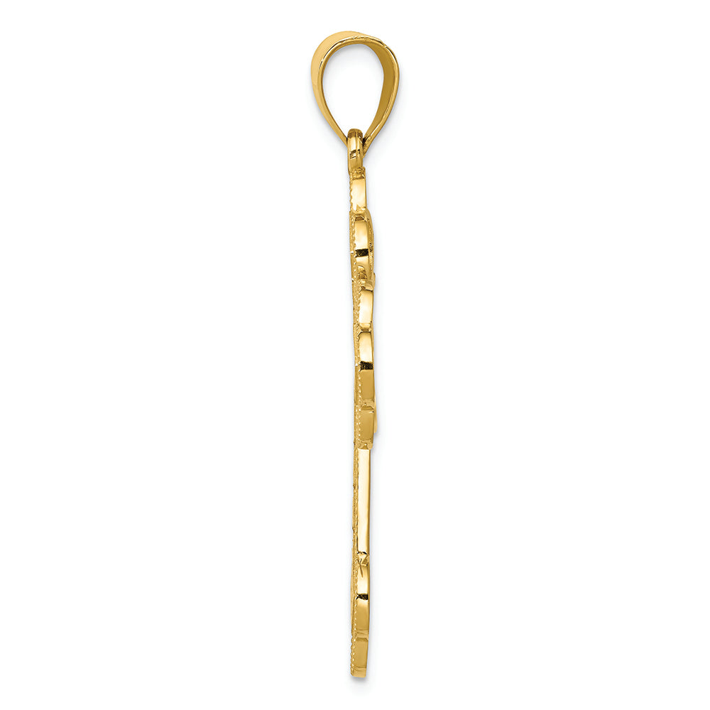 FJC Finejewelers 14k Yellow Gold Budded Greek Key Cross Charm