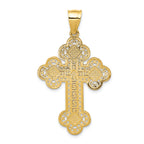 FJC Finejewelers 14k Yellow Gold Budded Greek Key Cross Charm
