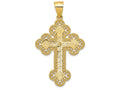 FJC Finejewelers 14k Yellow Gold Budded Greek Key Cross Charm