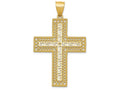 FJC Finejewelers 14k Yellow Gold Greek Key Filigree Cross Charm