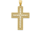 FJC Finejewelers 14k Yellow Gold Greek Key Filigree Cross Charm
