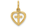 FJC Finejewelers 14k Yellow Gold Cross In Heart Charm