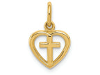 FJC Finejewelers 14k Yellow Gold Cross In Heart Charm