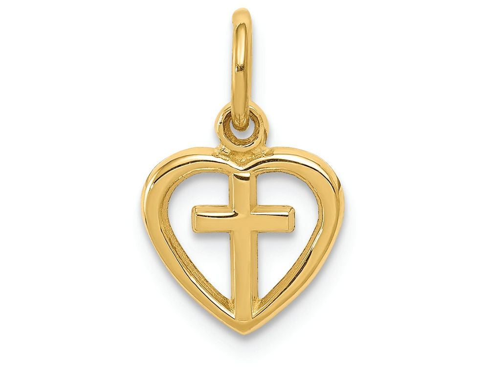 FJC Finejewelers 14k Yellow Gold Cross In Heart Charm