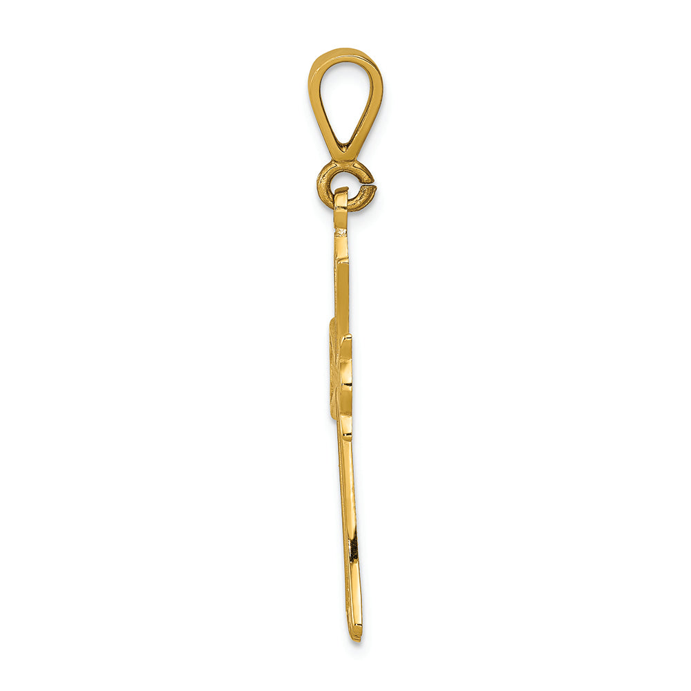 FJC Finejewelers 14k Yellow Gold Fleur De Lis Cross Charm