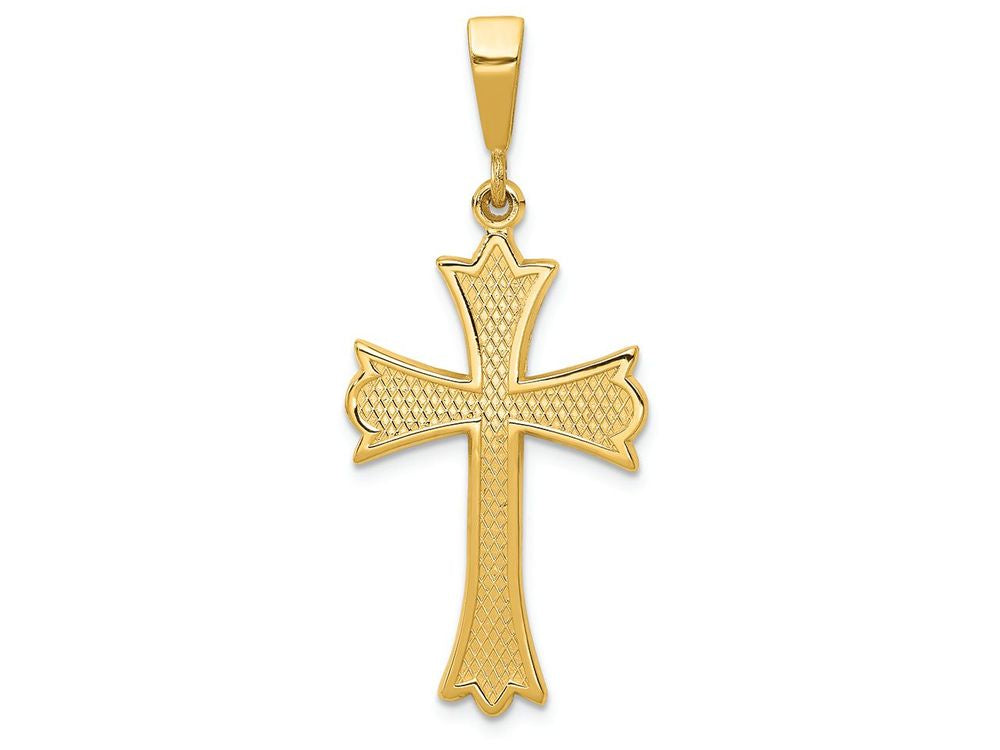 FJC Finejewelers 14k Yellow Gold Fleur De Lis Cross Charm
