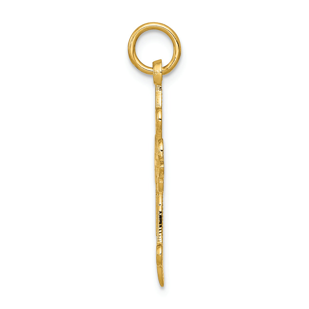 FJC Finejewelers 14k Yellow Gold Fleur De Lis Cross Charm
