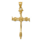FJC Finejewelers 14k Yellow Gold Polished Nail Cross Charm