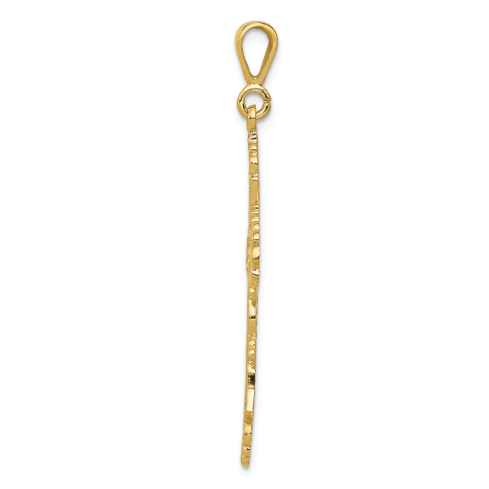 FJC Finejewelers 14k Yellow Gold Fleur De Lis Cross Charm