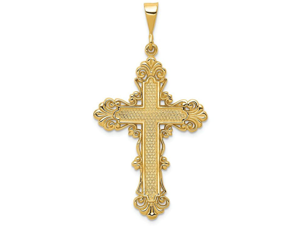 FJC Finejewelers 14k Yellow Gold Fleur De Lis Cross Charm