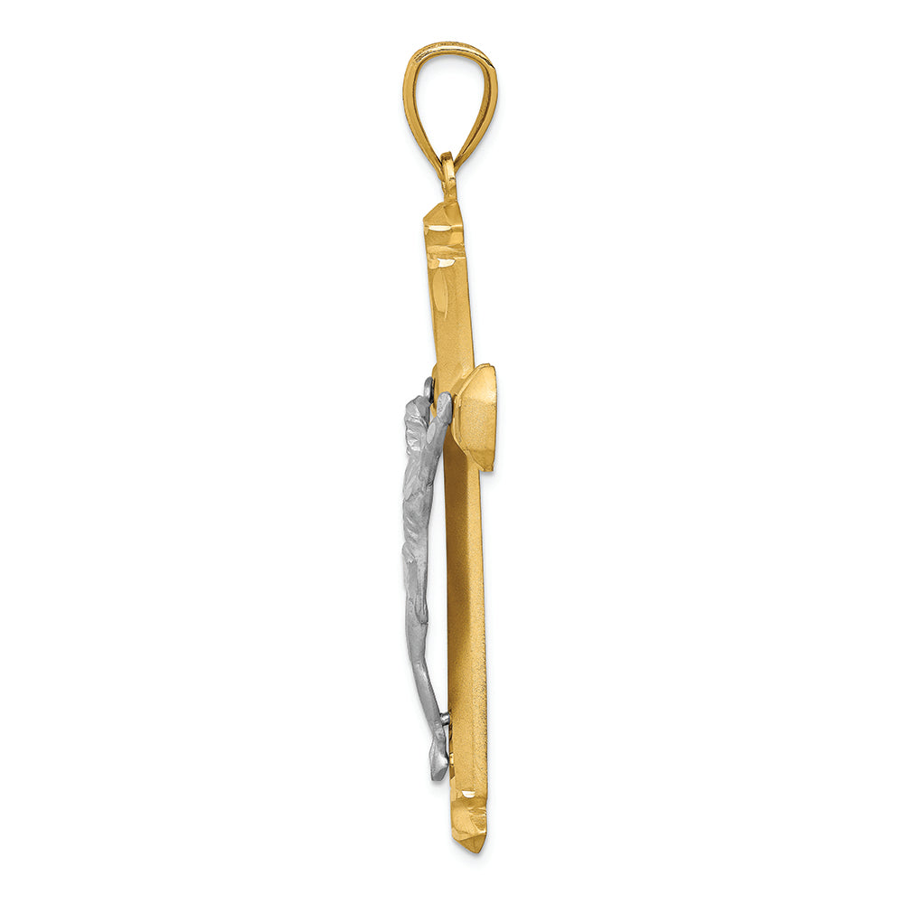FJC Finejewelers 14k Two-tone Gold Crucifix Charm