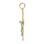 FJC Finejewelers 14k Two-tone Gold Bright Cut Crucifix Charm