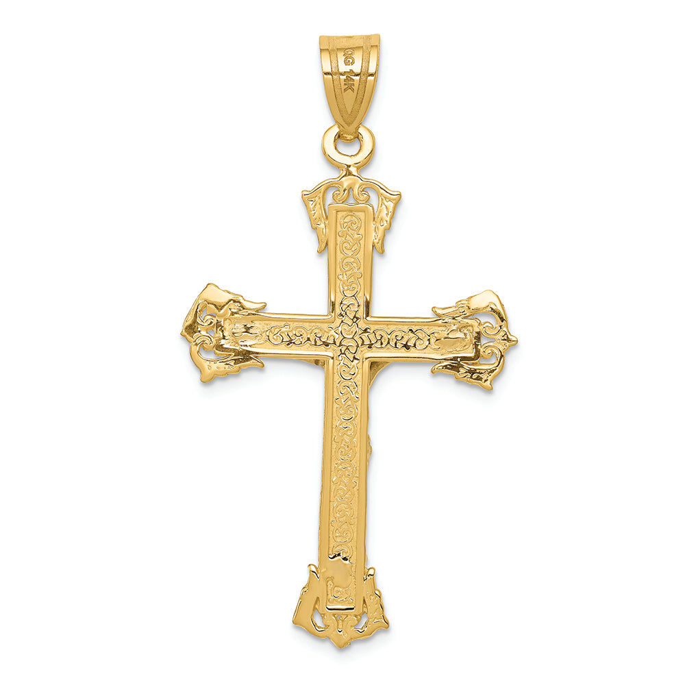 FJC Finejewelers 14k Two-tone Gold Bright Cut Crucifix Charm
