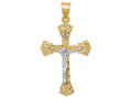 FJC Finejewelers 14k Two-tone Gold Bright Cut Crucifix Charm