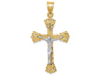 FJC Finejewelers 14k Two-tone Gold Bright Cut Crucifix Charm