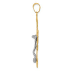 FJC Finejewelers 14k Two-tone Gold Bright Cut Crucifix Charm