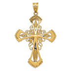 FJC Finejewelers 14k Two-tone Gold Bright Cut Crucifix Charm