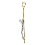FJC Finejewelers 14k Two-tone Gold Bright Cut Crucifix Charm