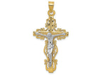 FJC Finejewelers 14k Two-tone Gold Bright Cut Crucifix Charm