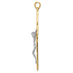FJC Finejewelers 14k Two-tone Gold Bright Cut Crucifix Charm
