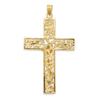 FJC Finejewelers 14k Two-tone Gold Bright Cut Crucifix Charm