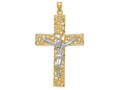 FJC Finejewelers 14k Two-tone Gold Bright Cut Crucifix Charm
