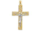 FJC Finejewelers 14k Two-tone Gold Bright Cut Crucifix Charm