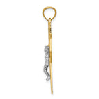 FJC Finejewelers 14k Two-tone Gold Inri Celtic Crucifix Charm