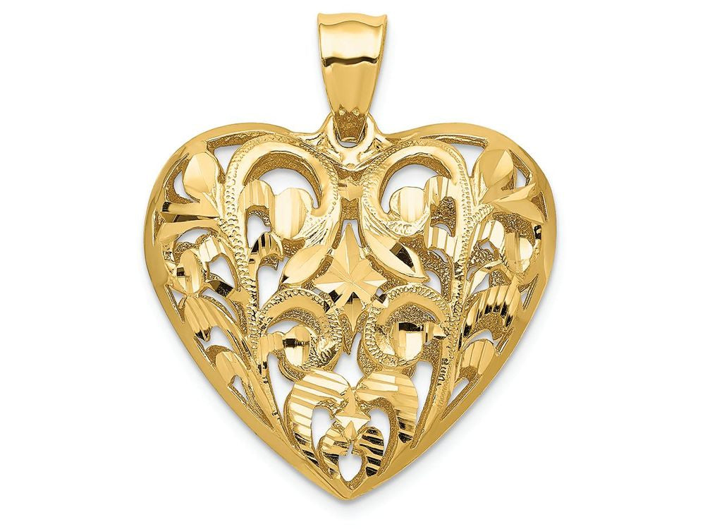 FJC Finejewelers 14k Yellow Gold Fancy Heart Charm
