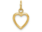 FJC Finejewelers 14k Yellow Gold Solid Polished Flat-backed Heart Charm