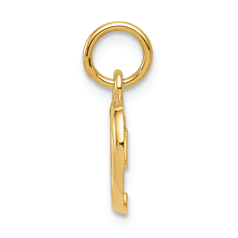 FJC Finejewelers 14k Yellow Gold Solid Polished Flat-backed Heart Charm