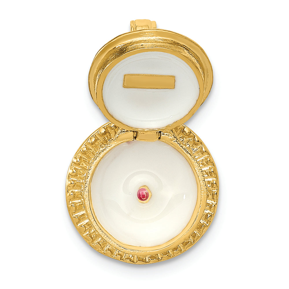 FJC Finejewelers 14k Yellow Gold with Enamel Birthday Cake with Candle Inside Charm