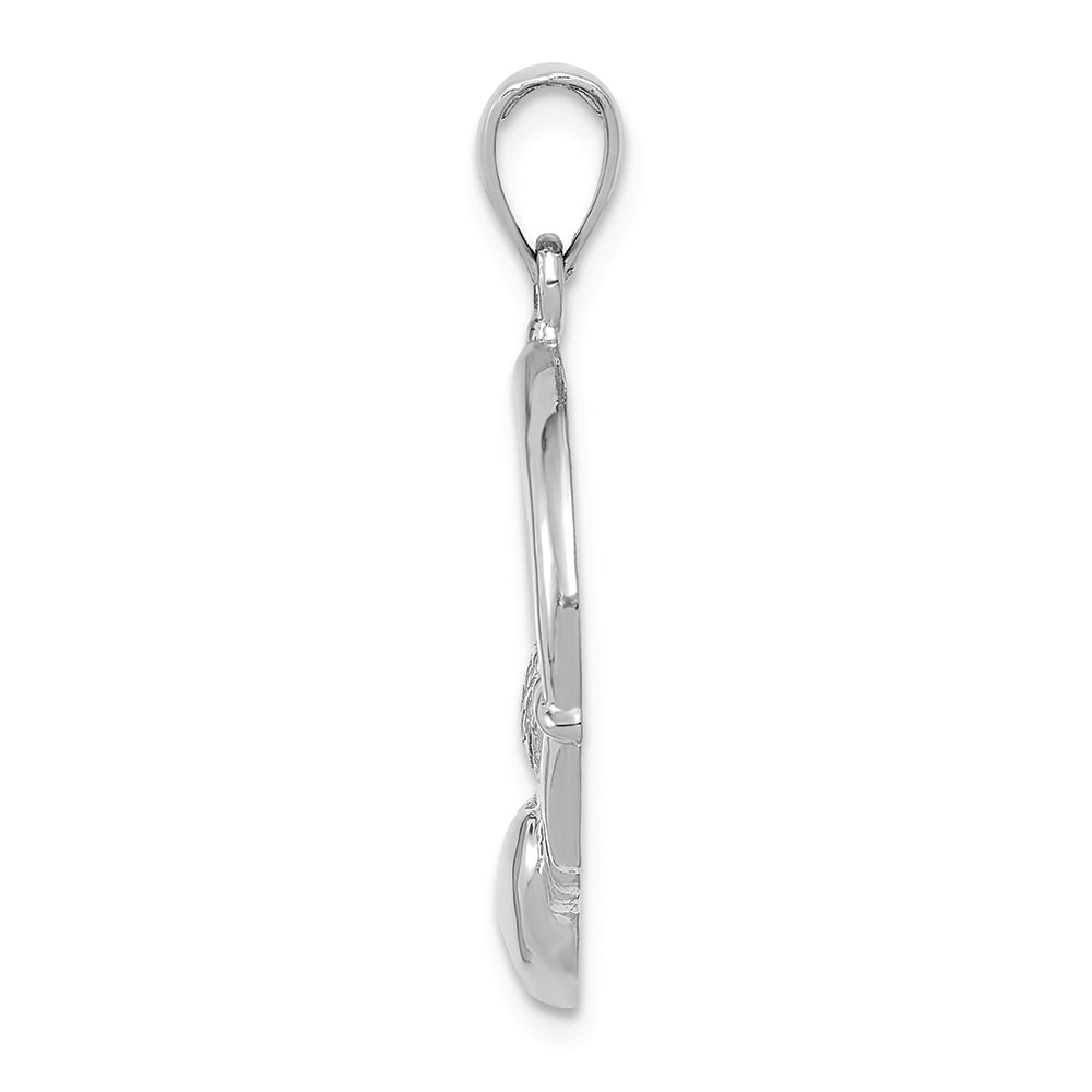 FJC Finejewelers 14k White Gold White Large Claddagh Charm