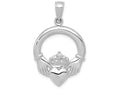 FJC Finejewelers 14k White Gold White Large Claddagh Charm