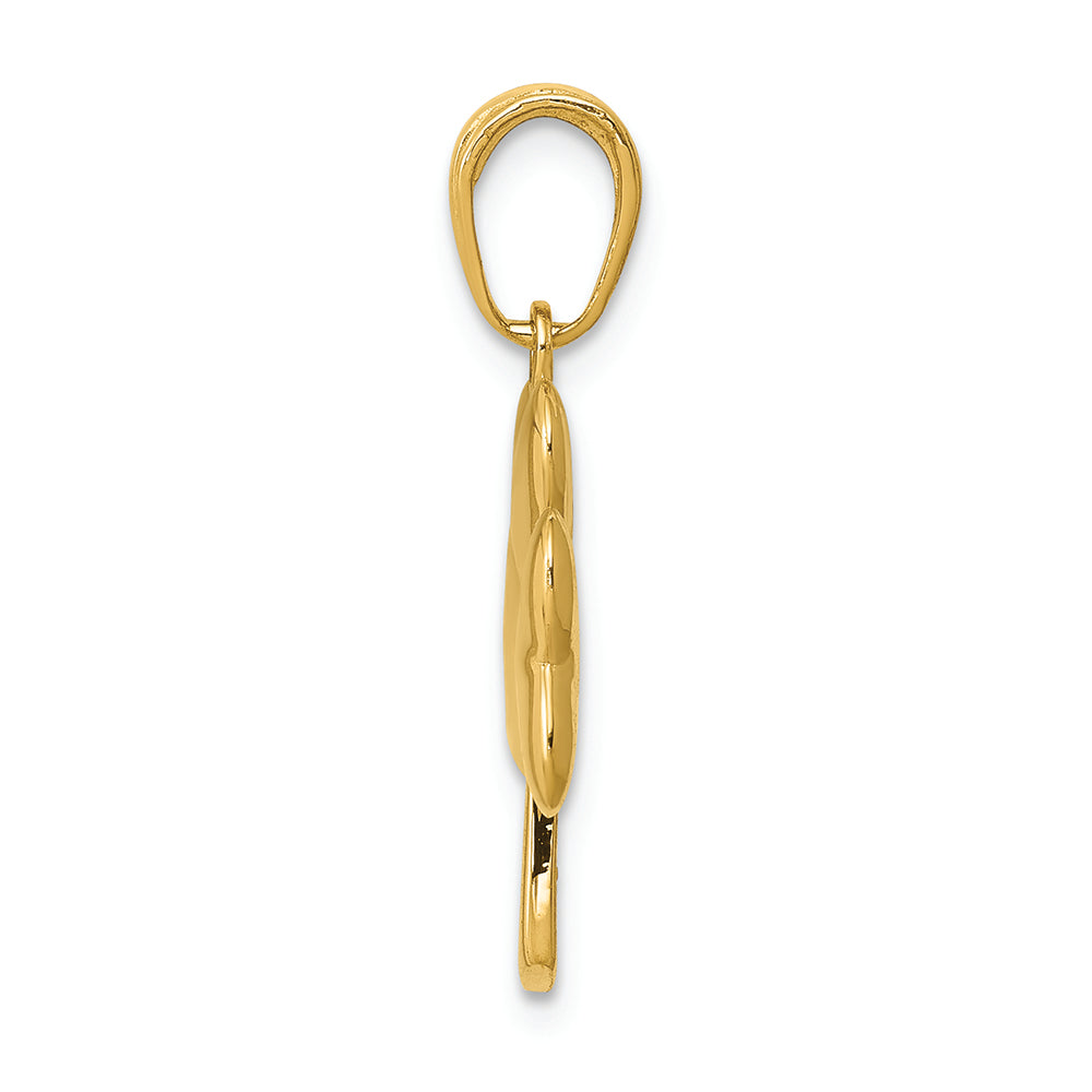 FJC Finejewelers 14k Yellow Gold Polished Solid Shamrock Charm