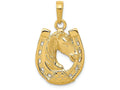 FJC Finejewelers 14k Yellow Gold Solid Polished Horse Head In Horseshoe Charm