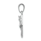 FJC Finejewelers 14k White Gold White Horse Head In Horseshoe Charm