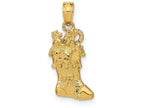 FJC Finejewelers 14k Yellow Gold Solid Polished 3d Christmas Stocking Charm