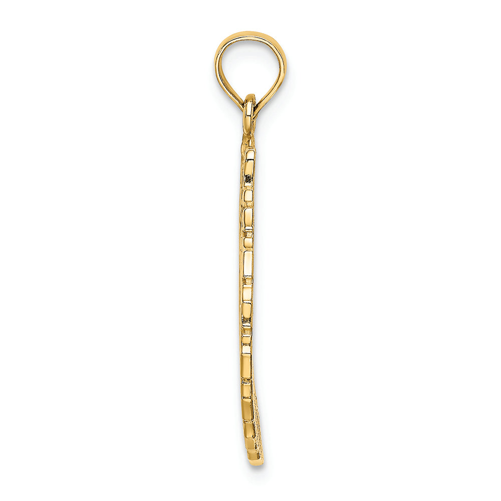 FJC Finejewelers 14k Yellow Gold Satin Polished Christmas Wreath Charm
