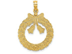 FJC Finejewelers 14k Yellow Gold Satin Polished Christmas Wreath Charm