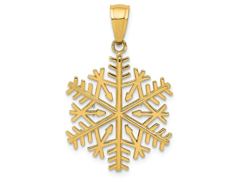 FJC Finejewelers 14k Yellow Gold Polished 3d Snowflake Charm