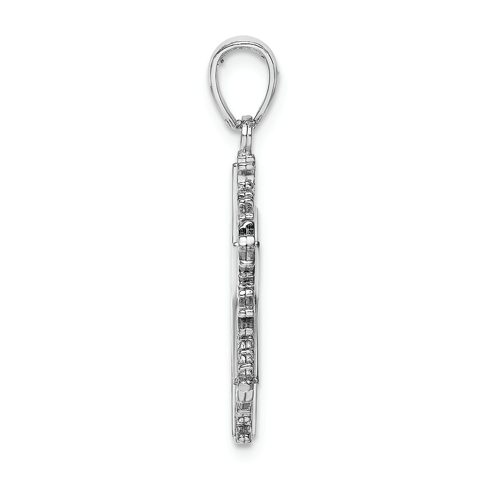 FJC Finejewelers 14k White Gold White 3d Snowflake Polish Satin Finish Charm