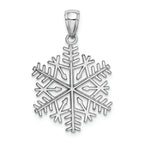 FJC Finejewelers 14k White Gold White 3d Snowflake Polish Satin Finish Charm