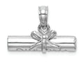 FJC Finejewelers 14k White Gold White 3d Diploma Rolled Up Graduation Charm