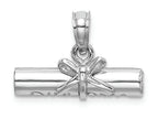 FJC Finejewelers 14k White Gold White 3d Diploma Rolled Up Graduation Charm