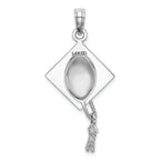 FJC Finejewelers 14k White Gold White 3d Graduation Cap Polish Moveable Tassle Charm