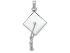 FJC Finejewelers 14k White Gold White 3d Graduation Cap Polish Moveable Tassle Charm